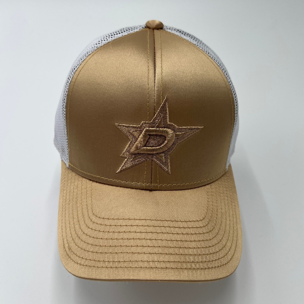 Adidas NHL‎ Womens Dallas Stars Trucker Hat Metallic Gold White Mesh Snapback